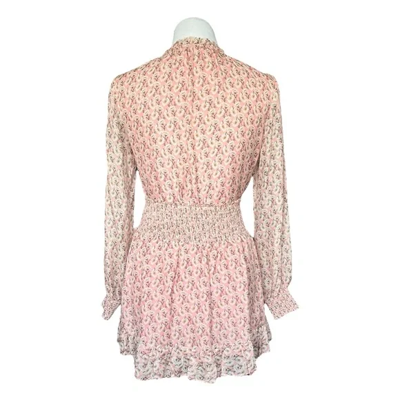 INTERMIX Floral Silk Pink Ruffled Tie Front Skirt Set Women’s Petite - Picture 3 of 10